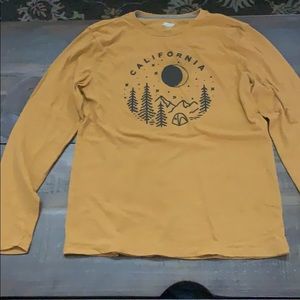 Mustard colored graphic long sleeve